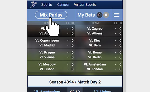 Click on Mix Parlay tab