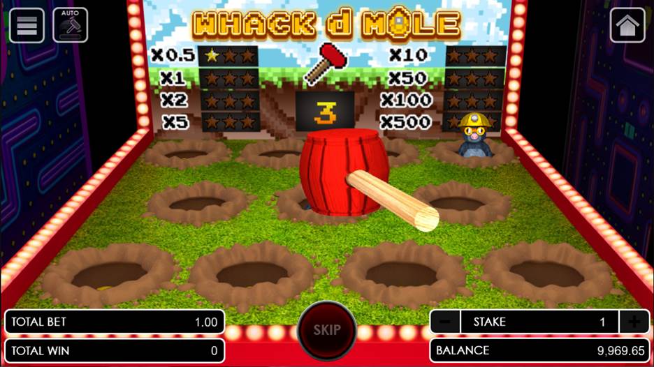Whack d Mole game scene Whack d Mole game scene