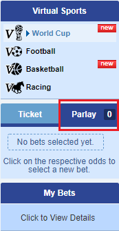 Virtual Football Select Parlay Ticket Virtual Football Select Parlay Ticket